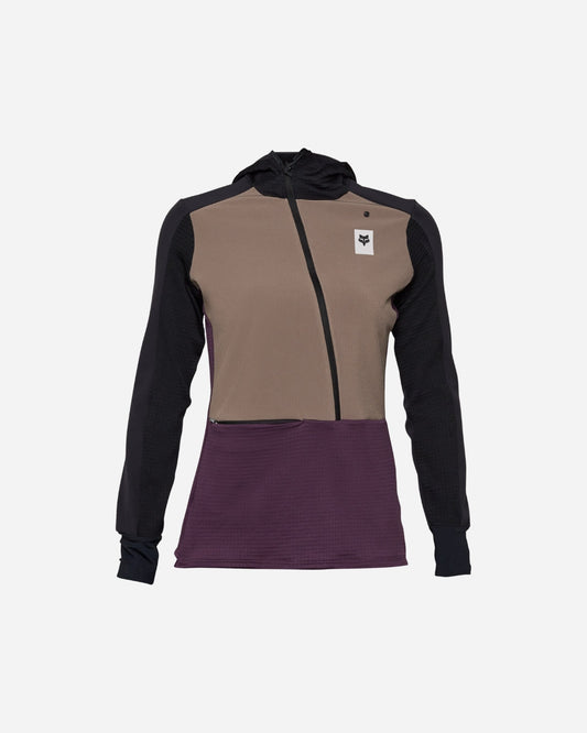 Sweat à capuche thermique femme Fox Racing Defend - Cendre