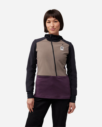 Sweat à capuche thermique femme Fox Racing Defend - Cendre