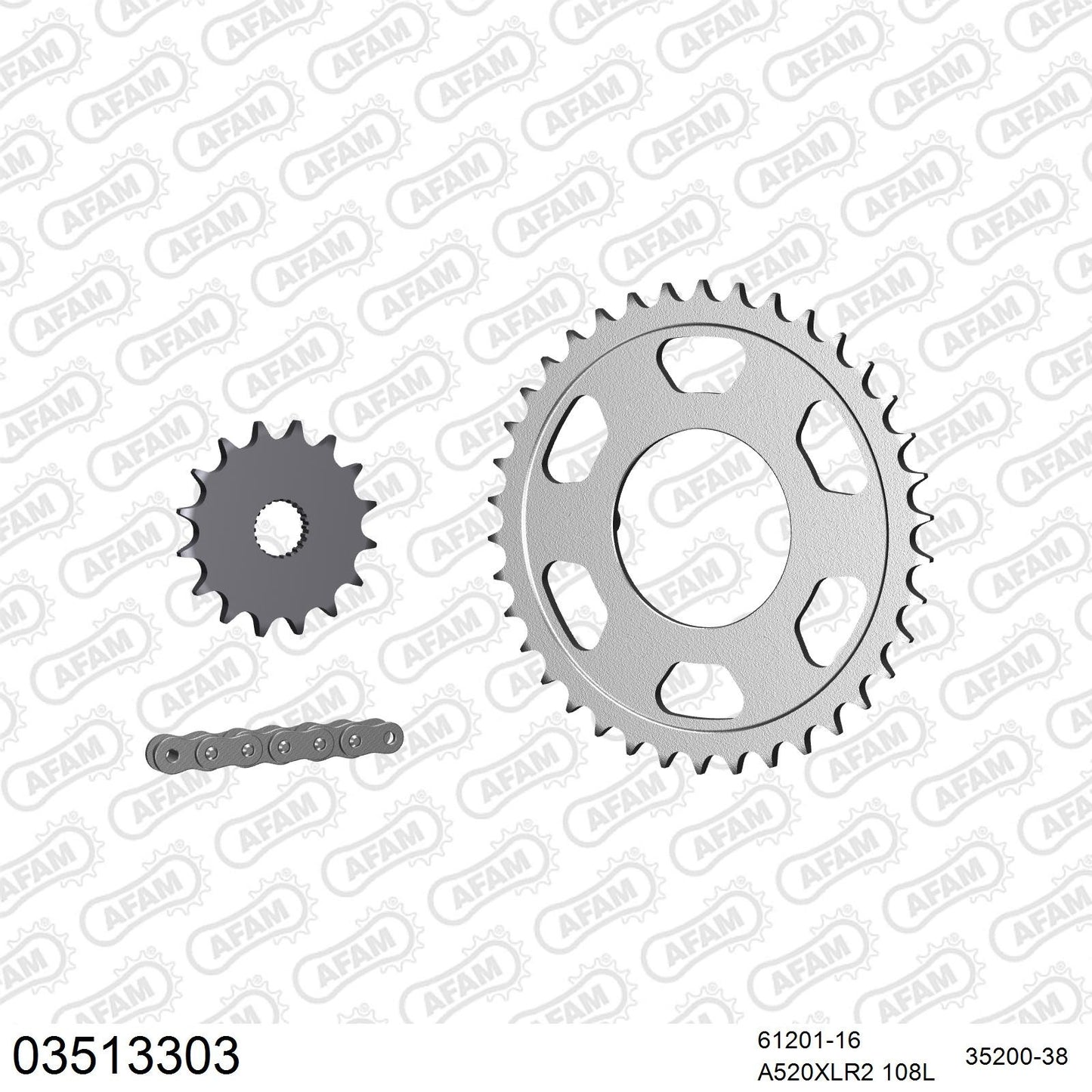 Kit chaîne AFAM Aprilia AF1 F40 125 (1992-1993)