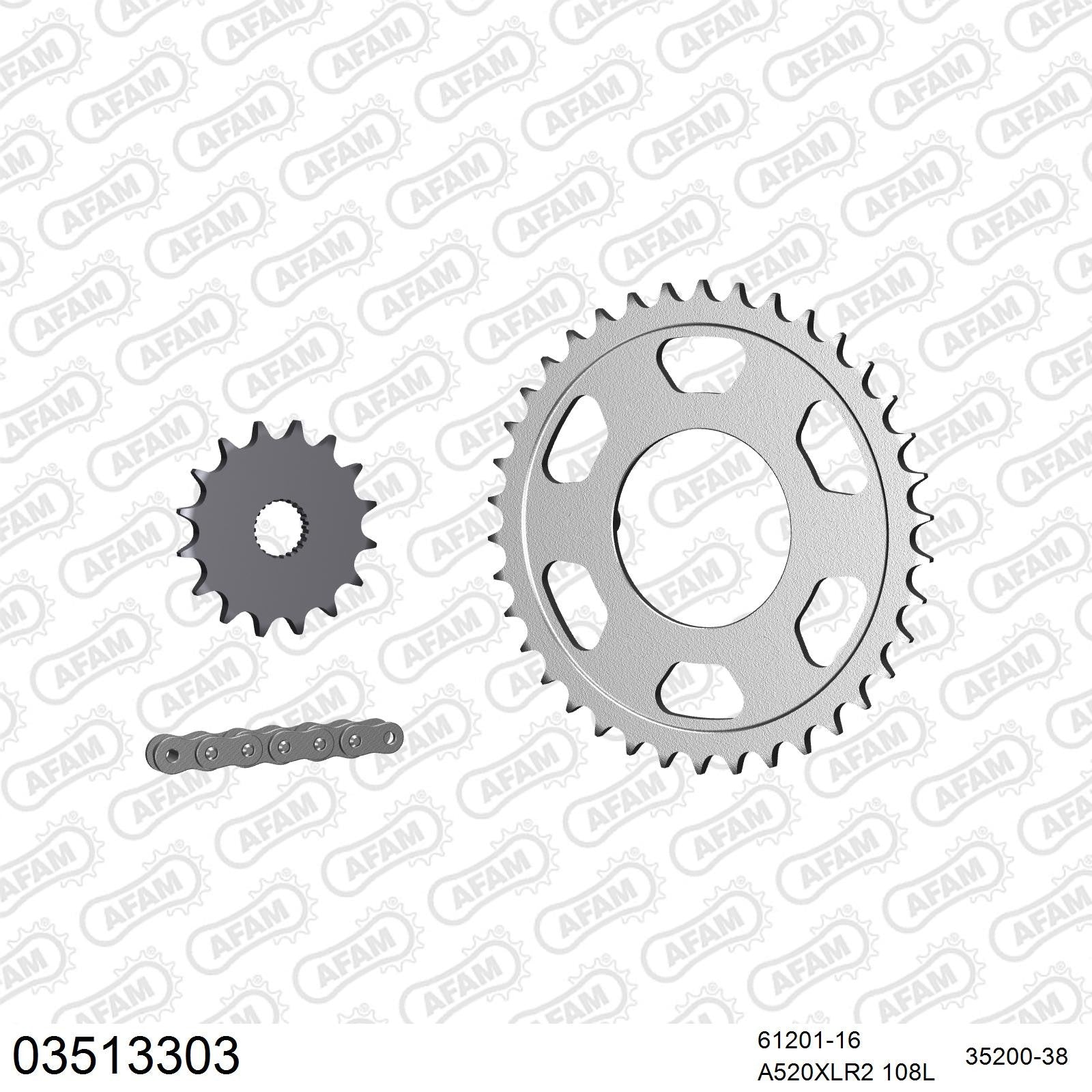 Kit chaîne AFAM Aprilia AF1 F40 125 (1992-1993)