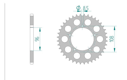 Couronne AFAM 35202 - 44 dents
