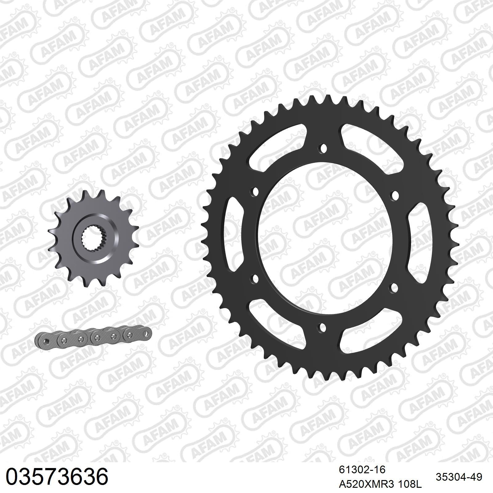 Kit chaîne AFAM Aprilia Moto 6.5 (Starck)