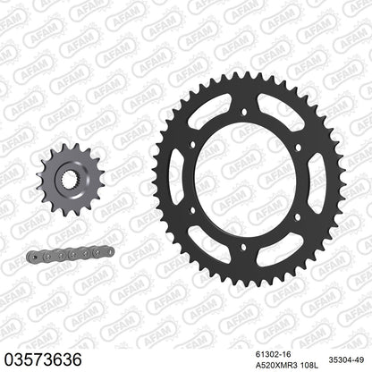 Kit chaîne AFAM Aprilia Moto 6.5 (Starck)