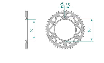 Couronne AFAM aluminium 36400 - 46 dents