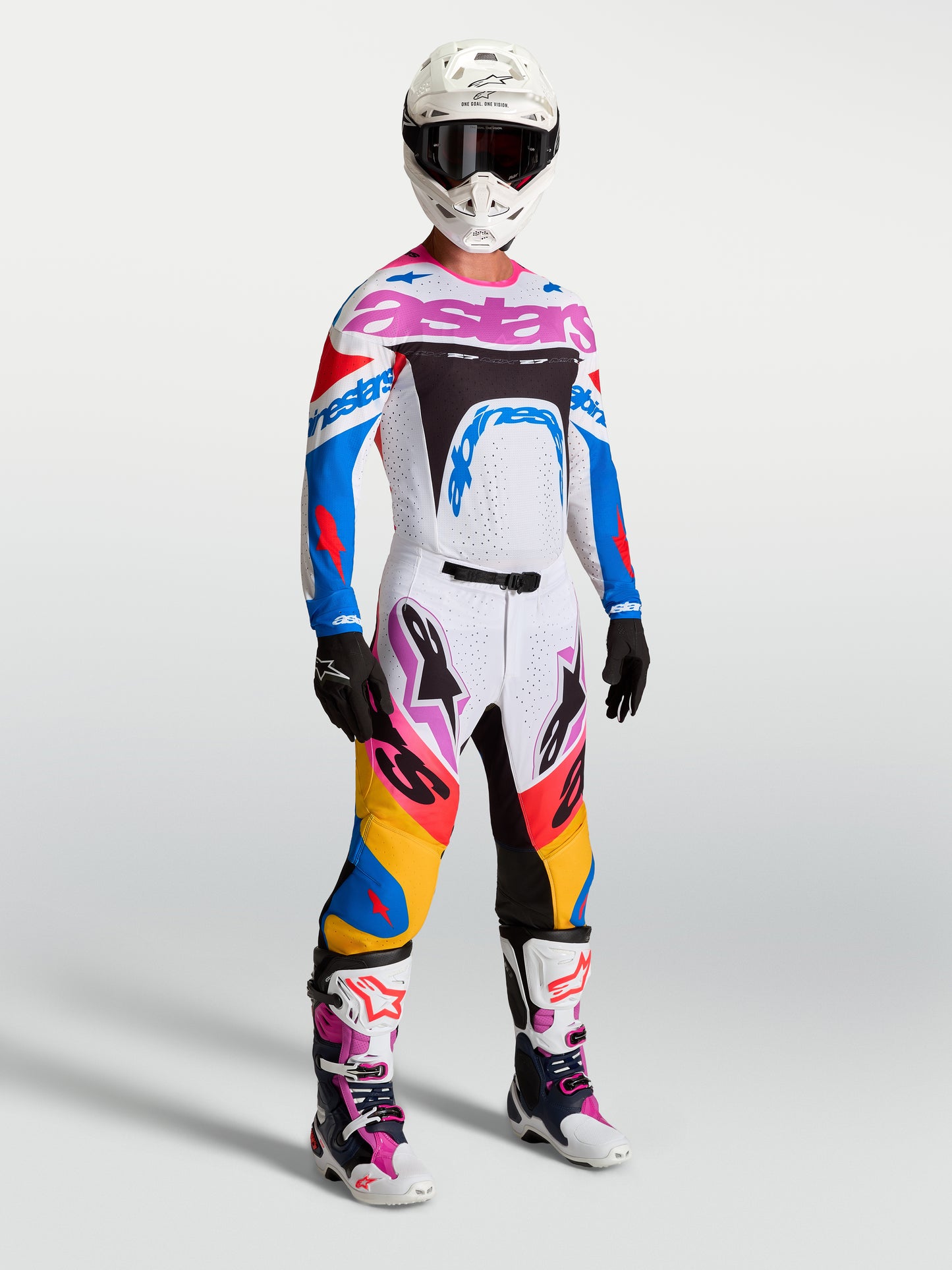 Alpinestars Supertech Dyna Pants - White/Blithe Blue/Black/Purple
