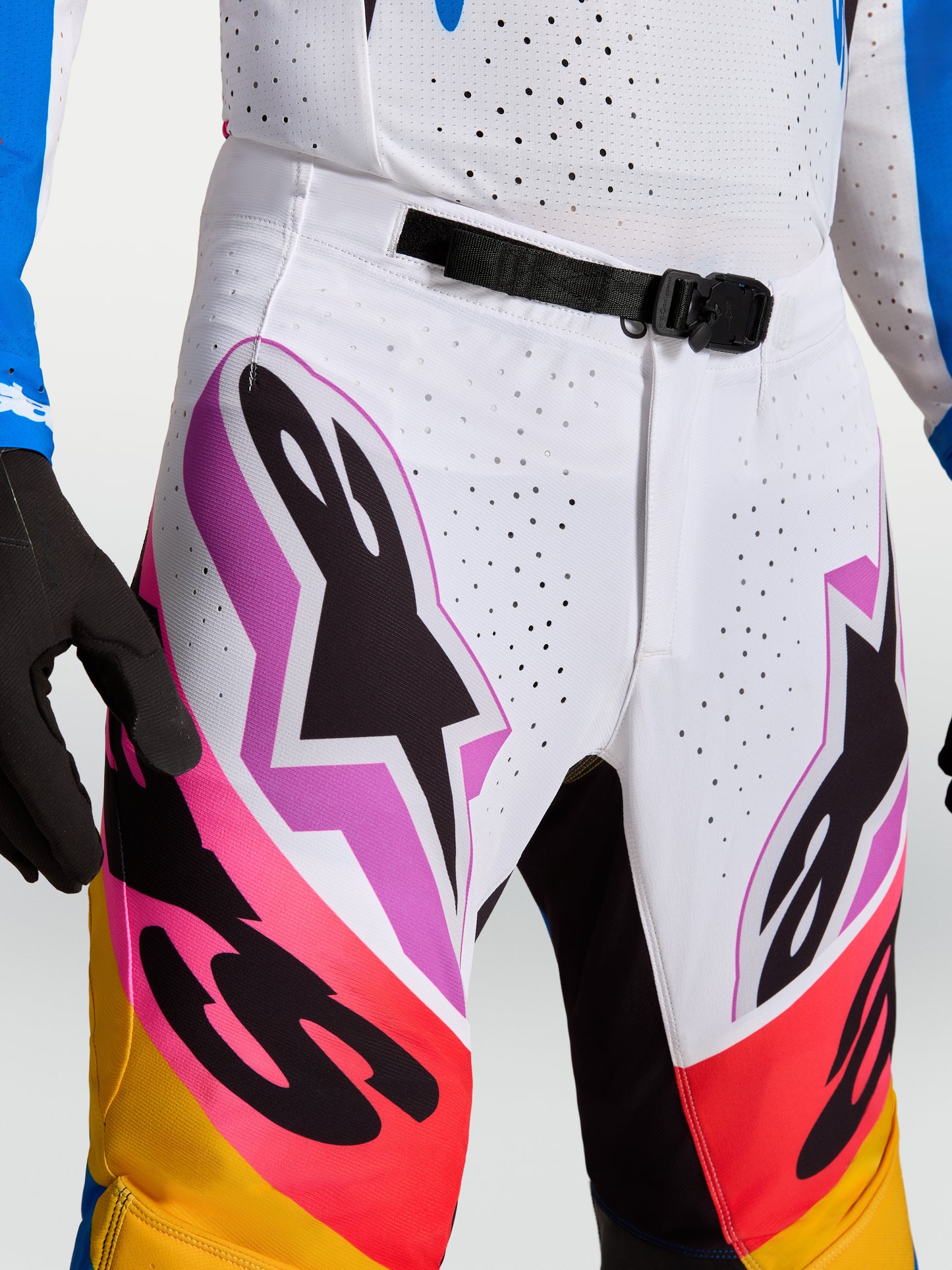 Alpinestars Supertech Dyna Pants - White/Blithe Blue/Black/Purple