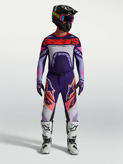 Pantalon Alpinestars Supertech Dyna - Violet clair/Violet foncé/Rose fluo