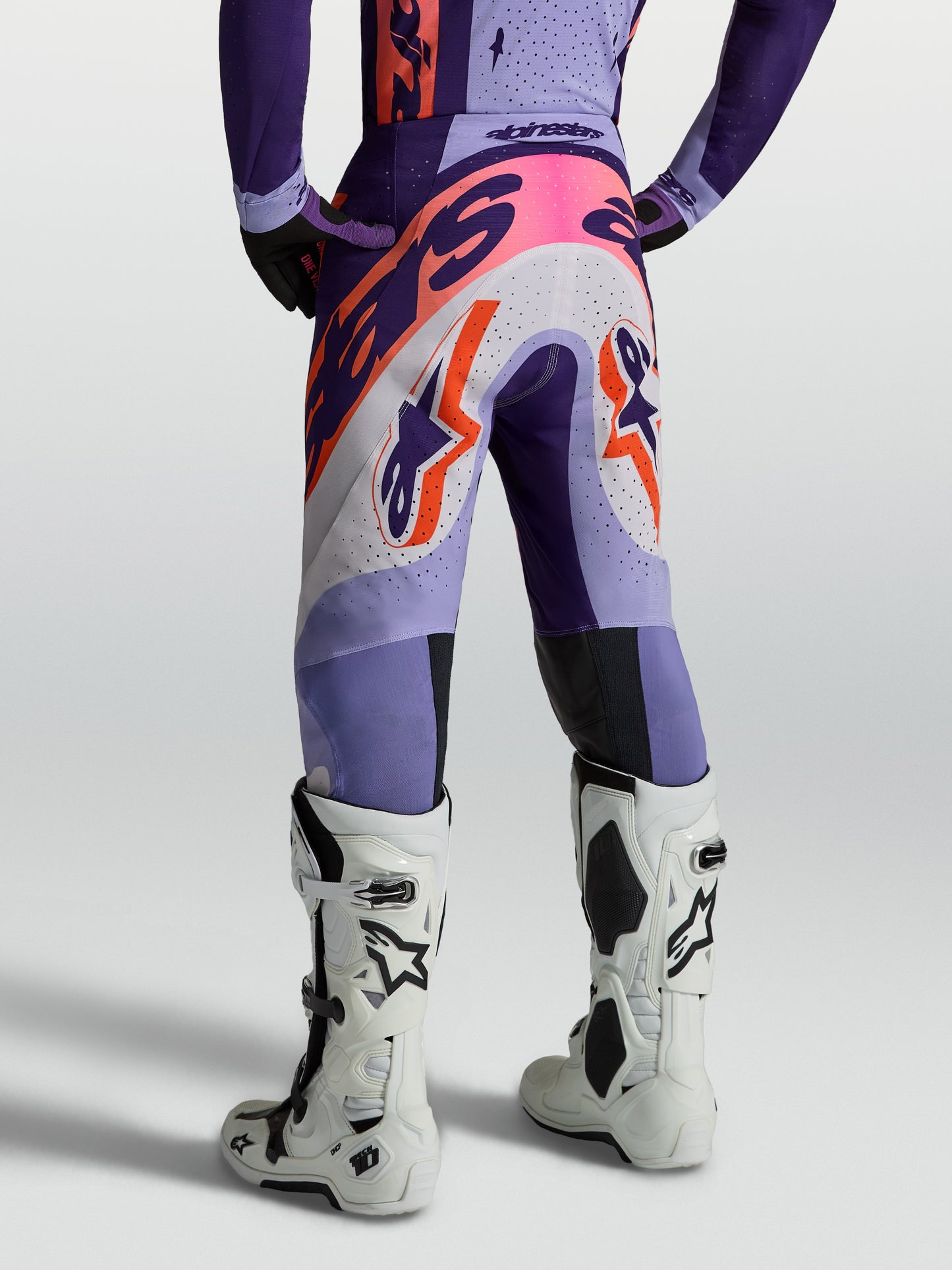 Pantalon Alpinestars Supertech Dyna - Violet clair/Violet foncé/Rose fluo