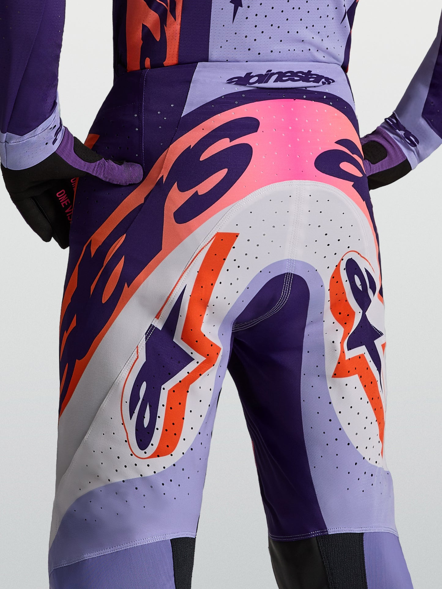 Pantalon Alpinestars Supertech Dyna - Violet clair/Violet foncé/Rose fluo
