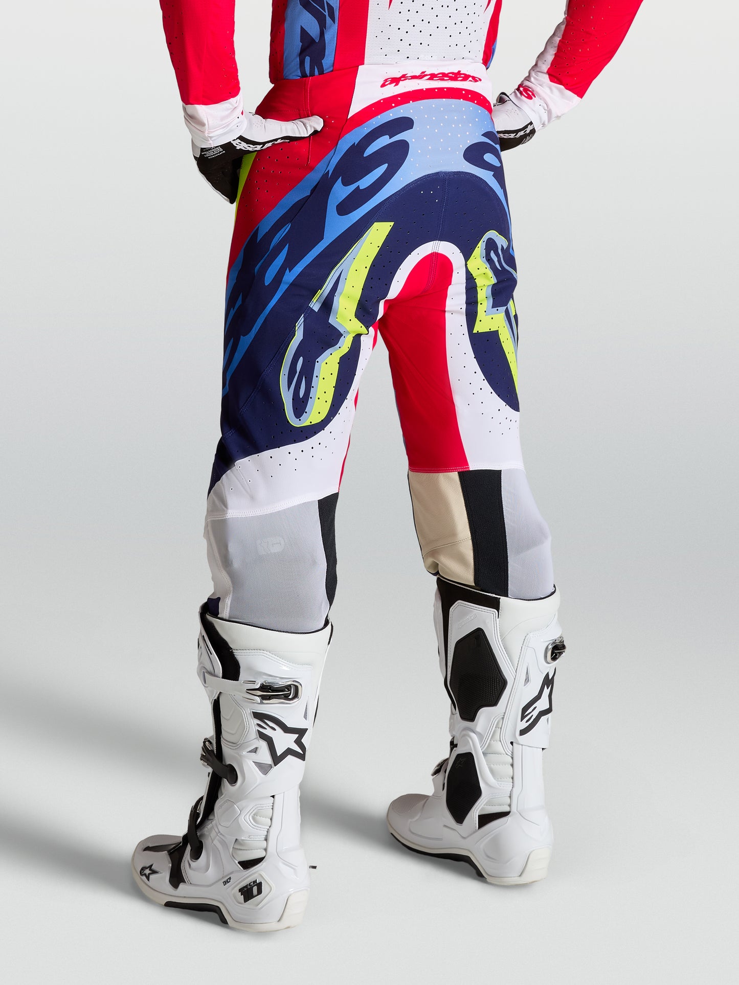Alpinestars Supertech Dyna Pants - Fire Red/White/Navy Blue