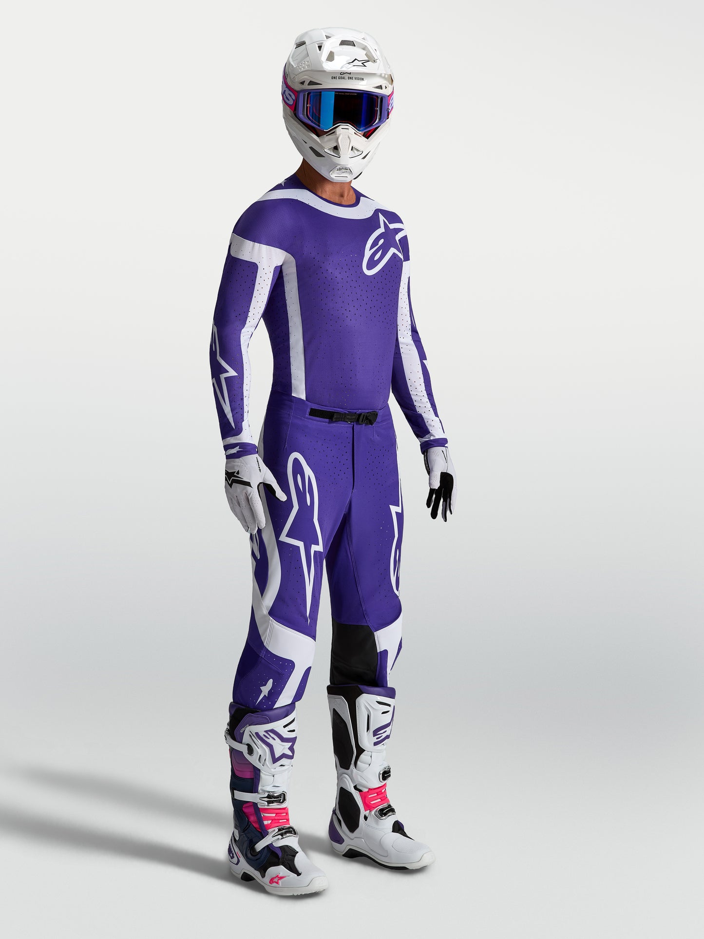 Pantalon Alpinestars Supertech Vesta - Bleu foncé/Blanc