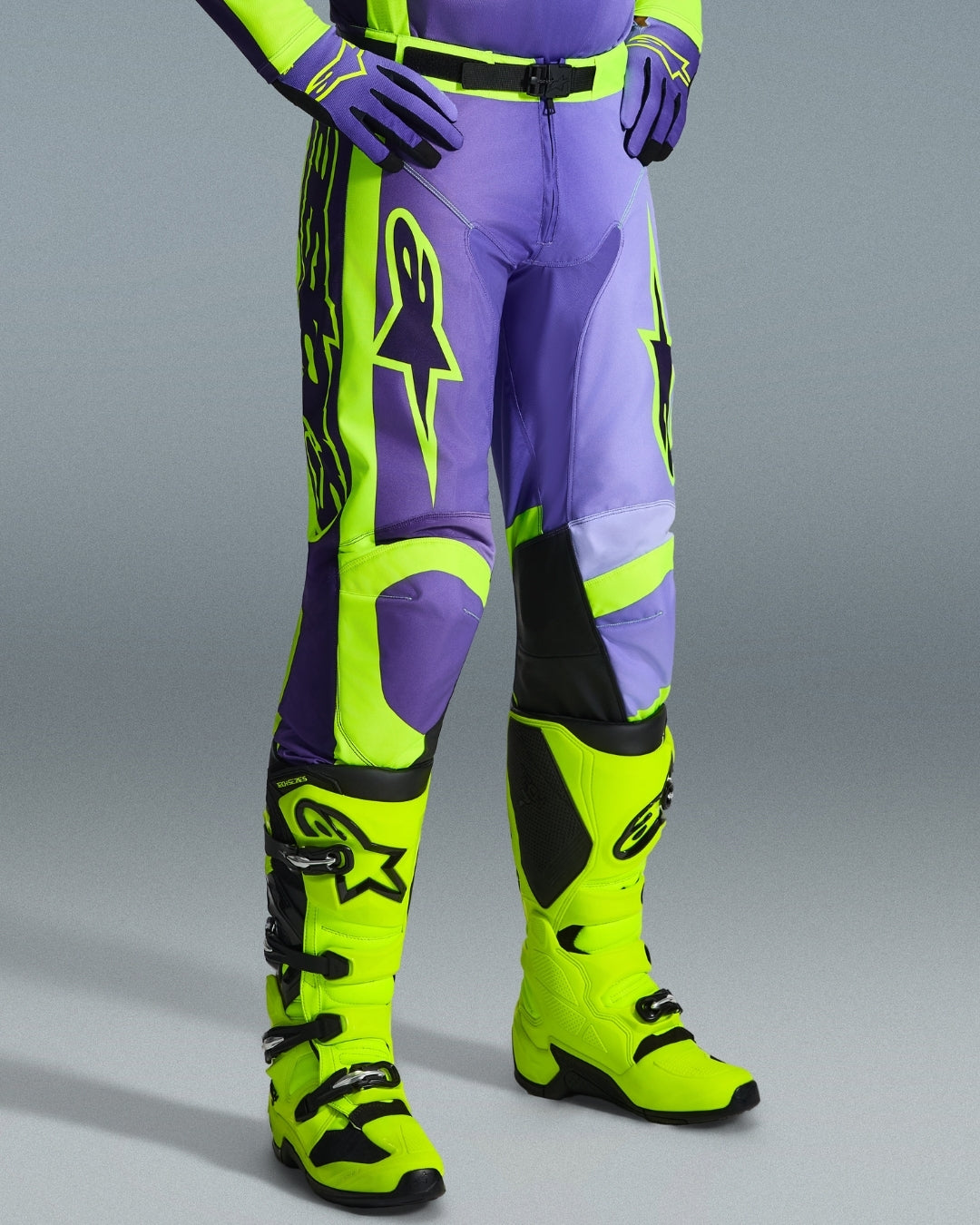 Pantalon Alpinestars Racer Portl - Violet/Jaune Fluo