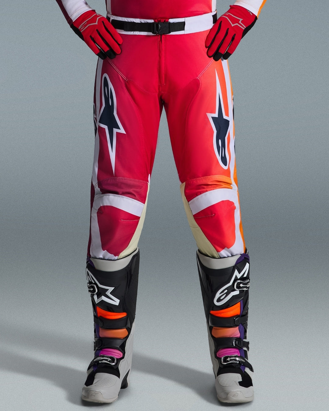 Pantalon Alpinestars Racer Portl - Rouge/Gris clair/Gris foncé