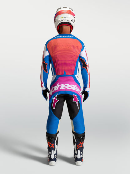 Pantalon Alpinestars Techstar Maven - Blanc/Corail/Bleu Blithe