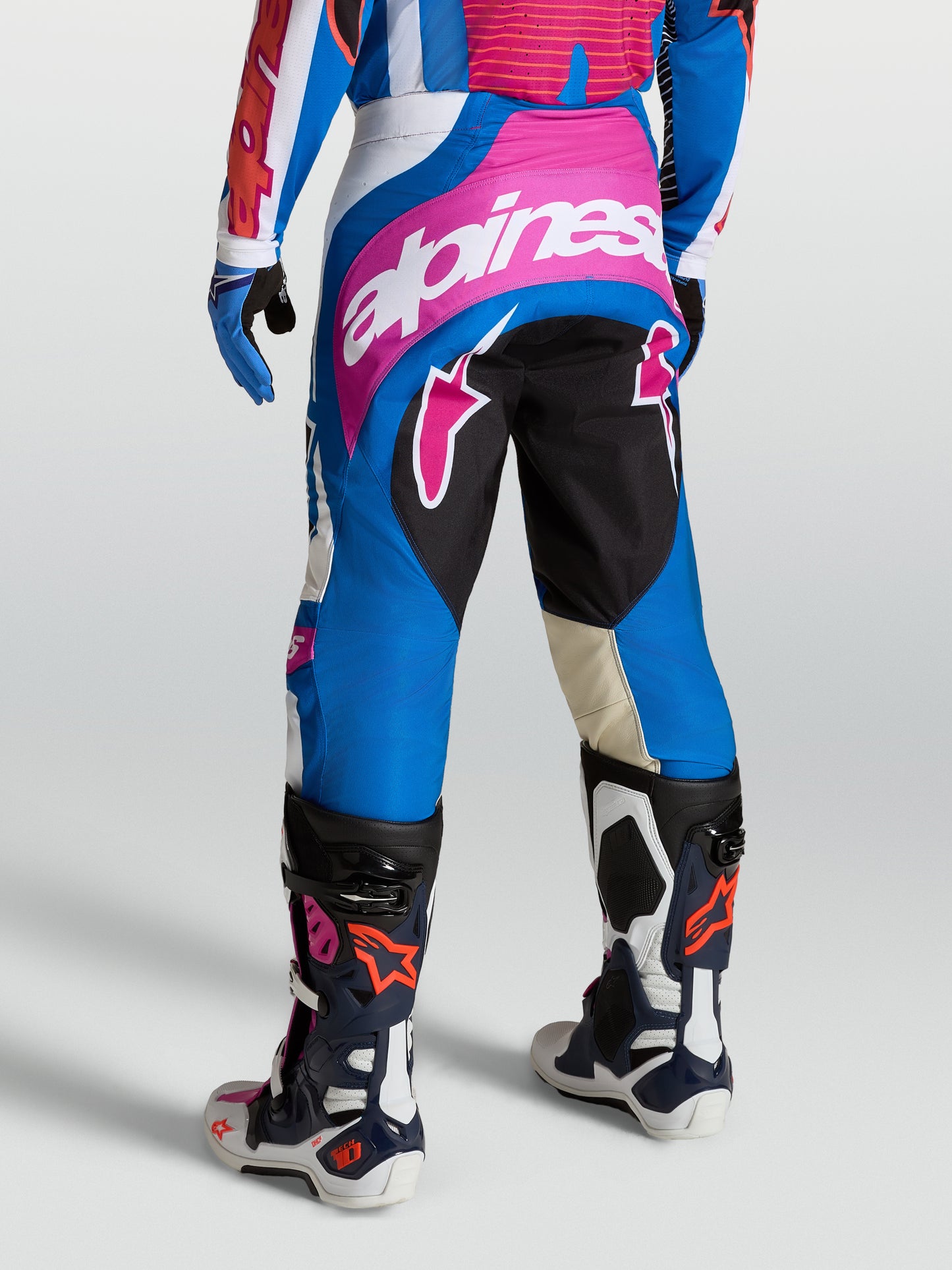 Pantalon Alpinestars Techstar Maven - Blanc/Corail/Bleu Blithe
