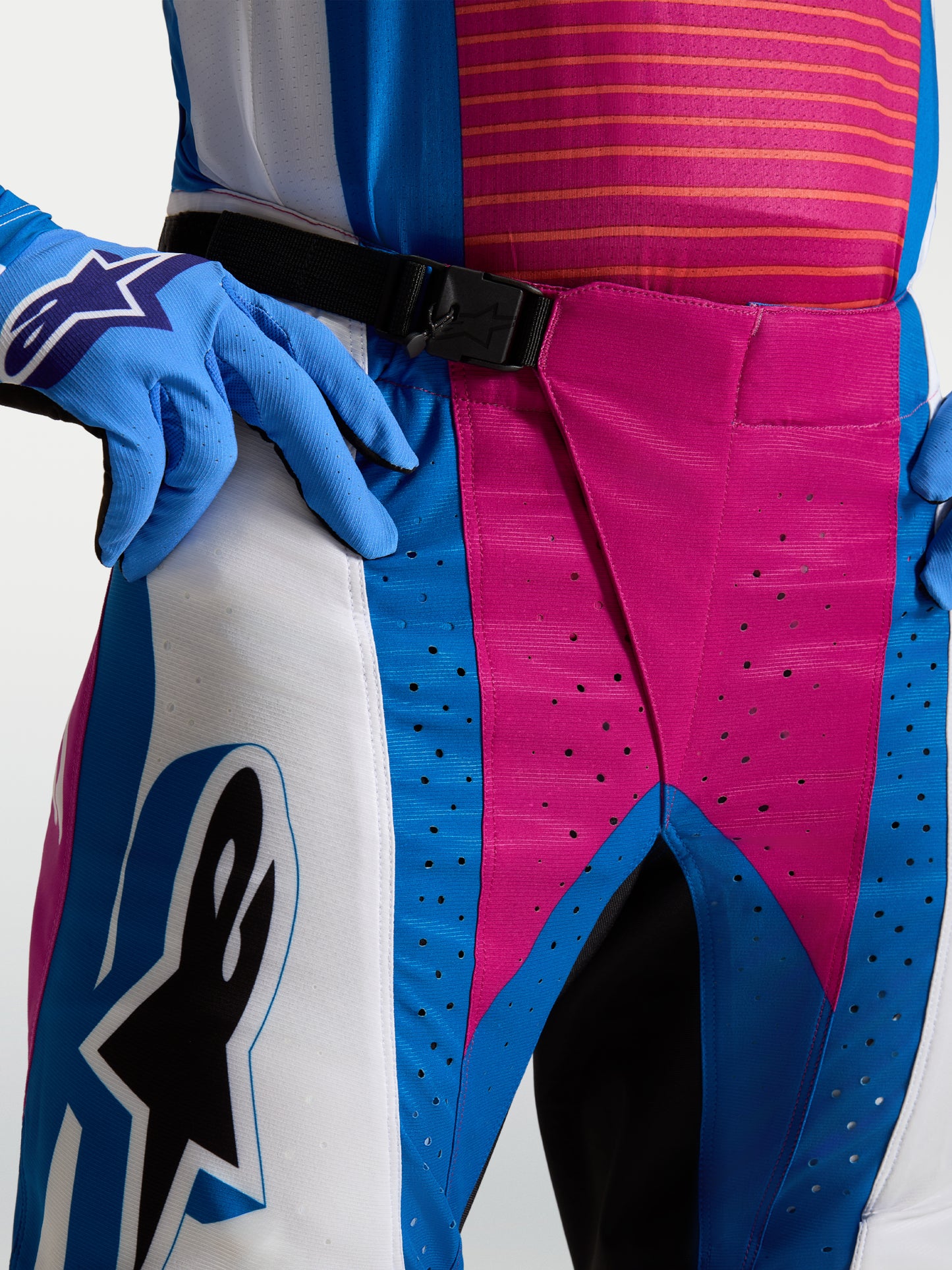 Pantalon Alpinestars Techstar Maven - Blanc/Corail/Bleu Blithe