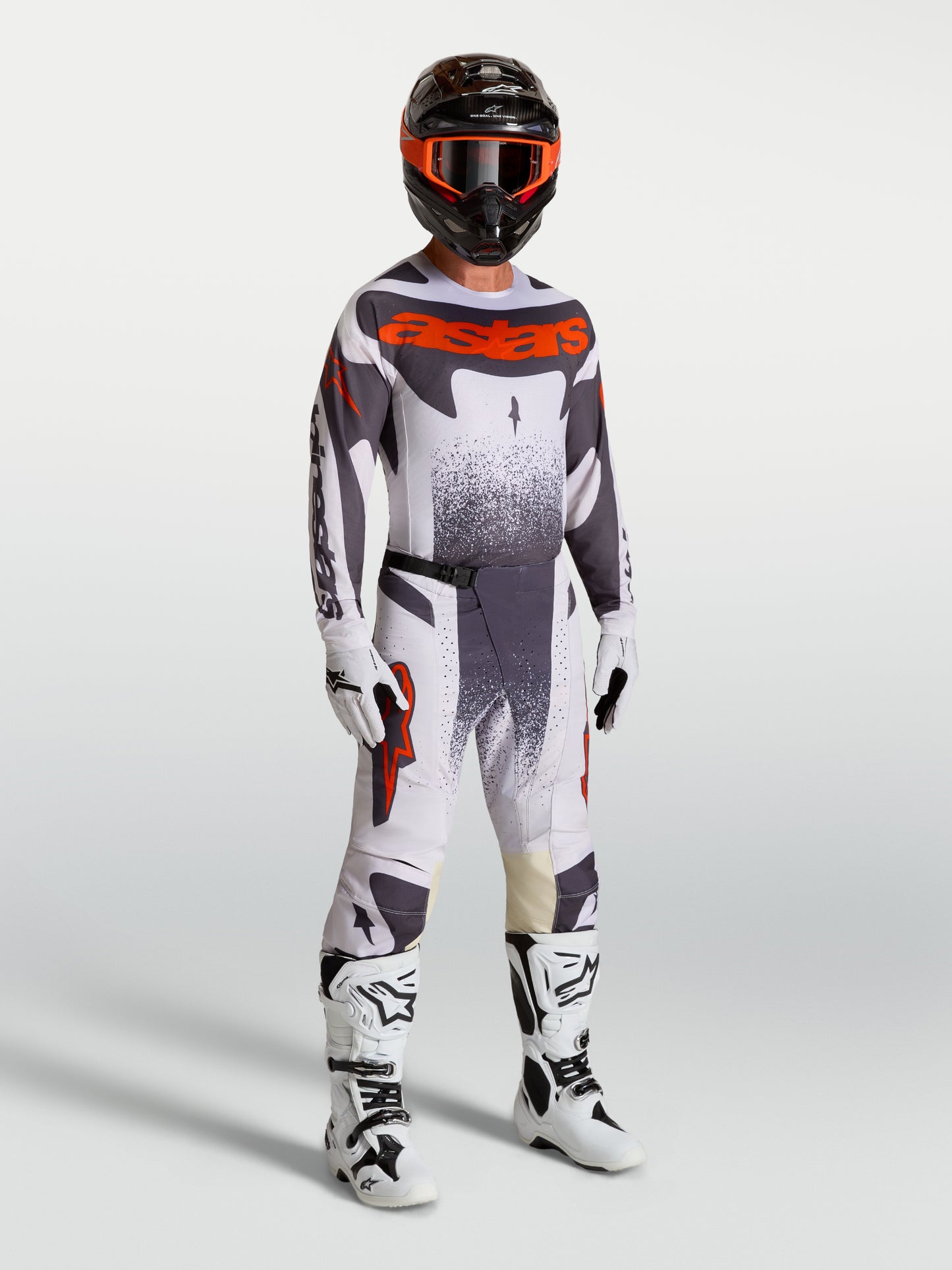 Alpinestars Techstar Swan Hose - Helllila/Dunkelgrau/Rot Fluo