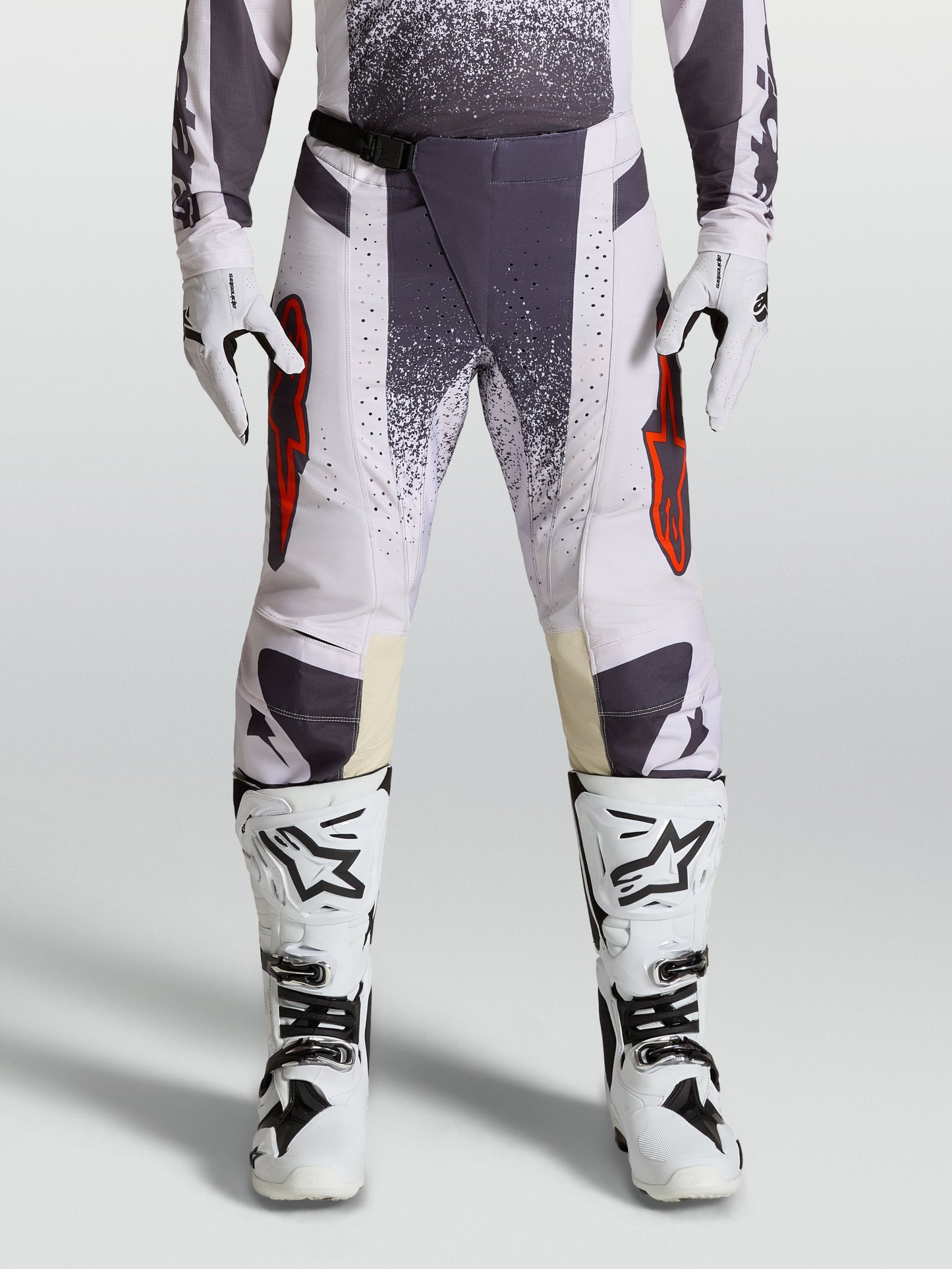 Alpinestars Techstar Swan Hose - Helllila/Dunkelgrau/Rot Fluo
