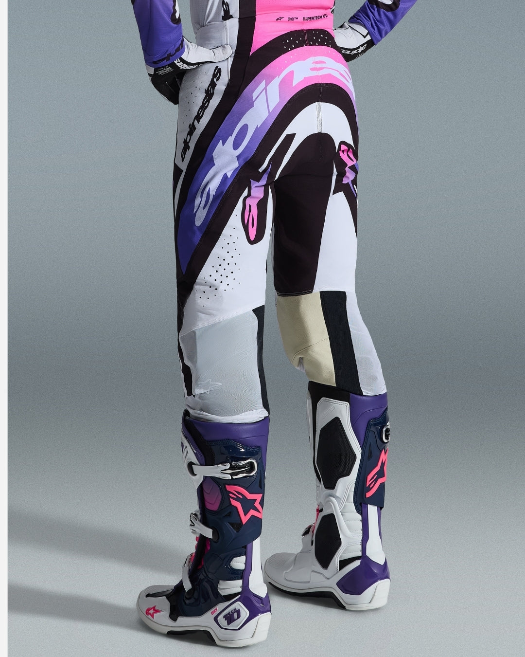 Pantalon Alpinestars Supertech Afd Vista - Blanc/Violet/Noir