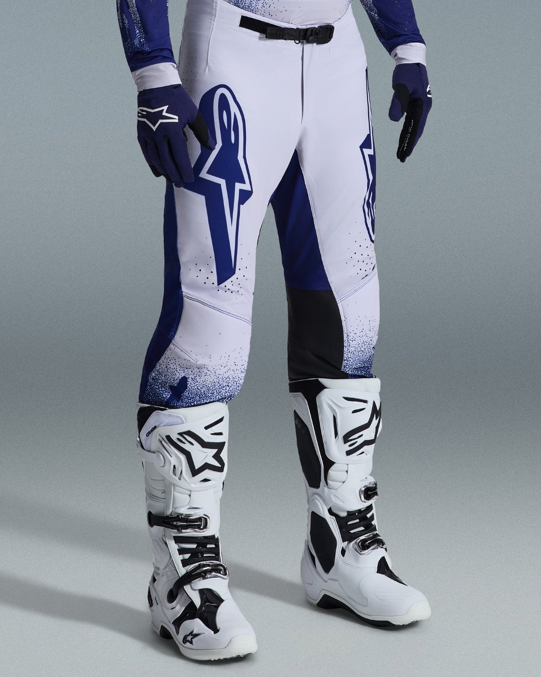 Pantalon Alpinestars Supertech Scenz - Gris clair/Bleu foncé