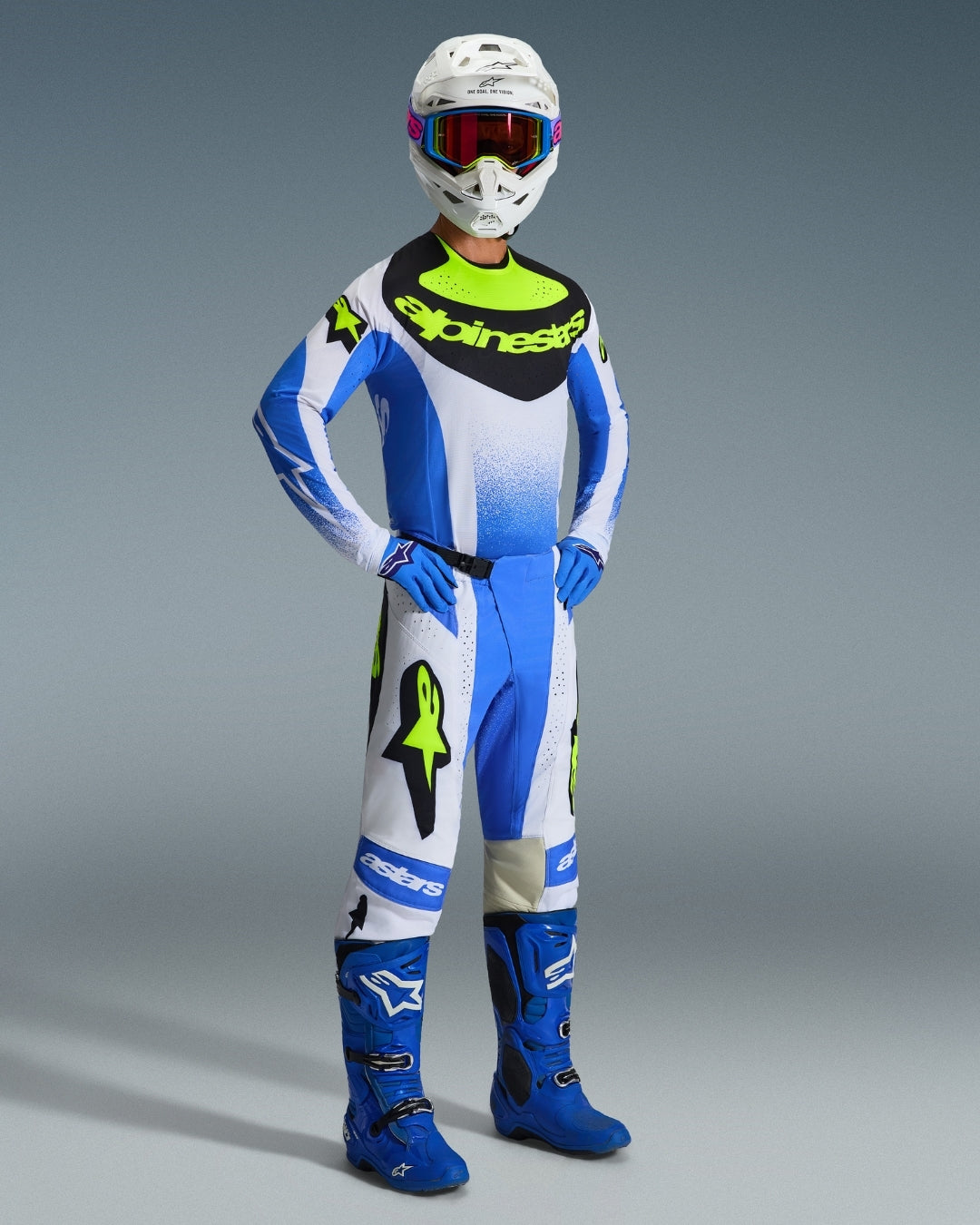 Pantalon Alpinestars Techstar Knif - Bleu UCLA/Noir/Jaune Fluo