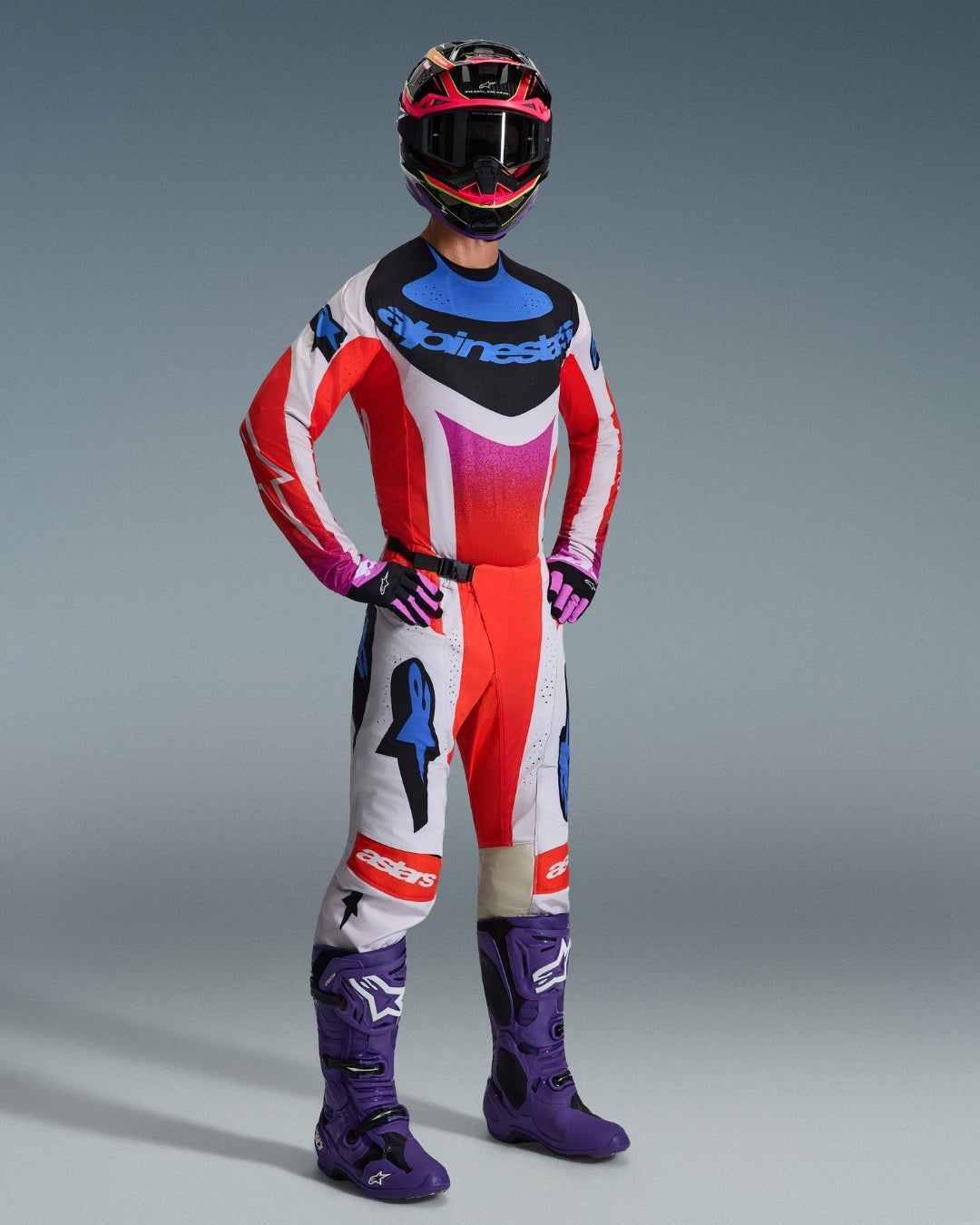 Pantalon Alpinestars Techstar Knif - Gris clair/Orange Fluo/Noir