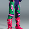 Pantalon Alpinestars Techstar Nomur - Violet foncé/Vert/Rose Fluo