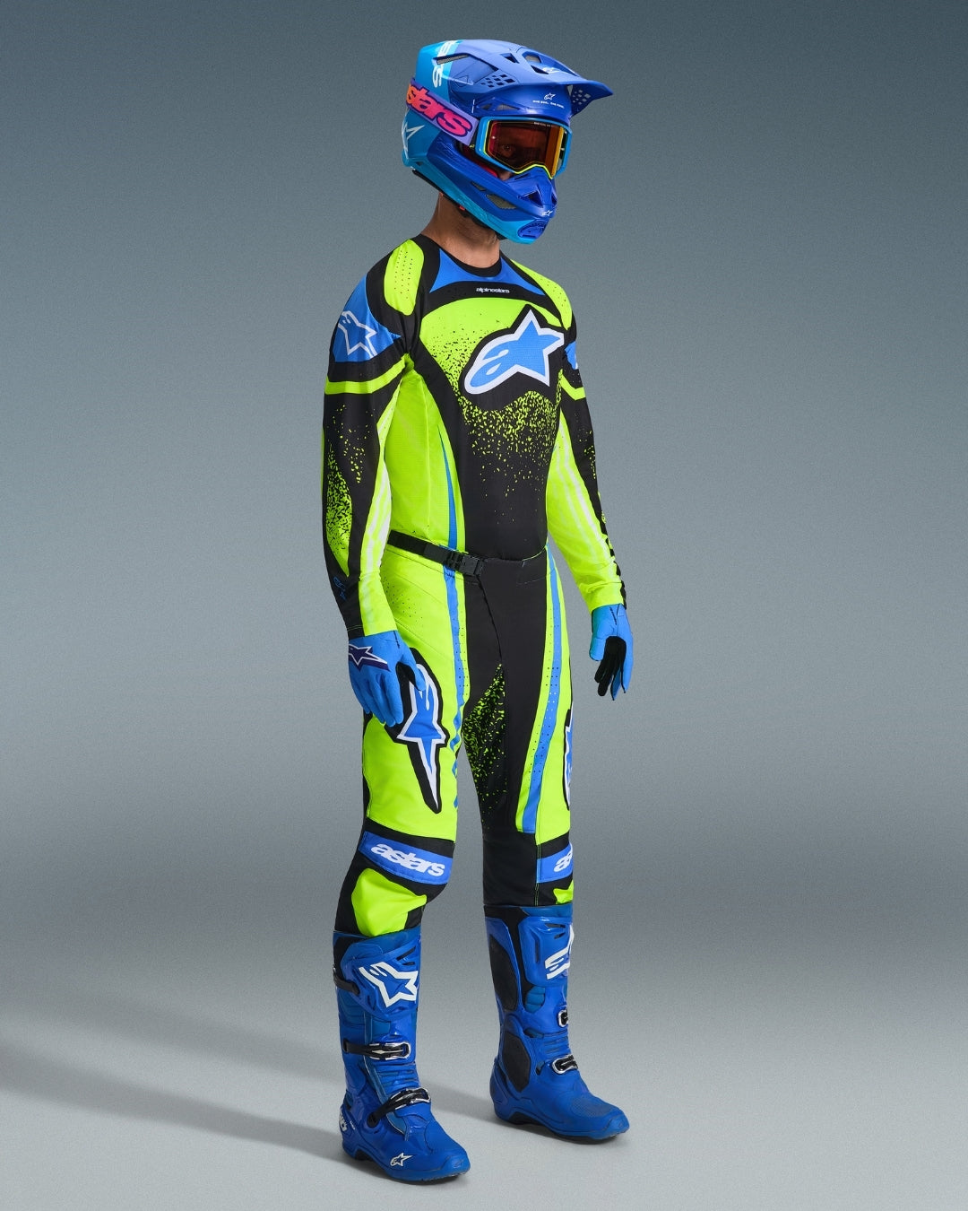 Pantalon Alpinestars Techstar Nomur - Marine foncé/Jaune Fluo/Bleu UCLA