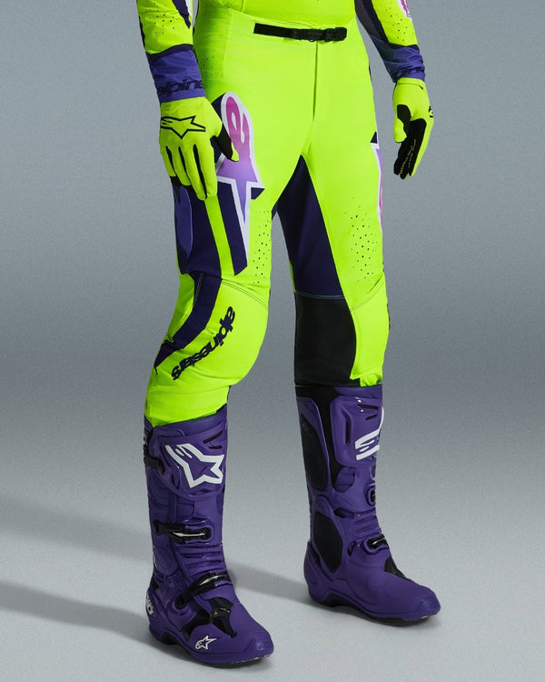 Pantalon Alpinestars Supertech Vista - Jaune soufre/Magenta/Vert foncé