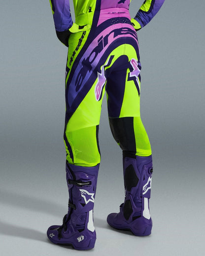 Pantalon Alpinestars Supertech Vista - Jaune soufre/Magenta/Vert foncé