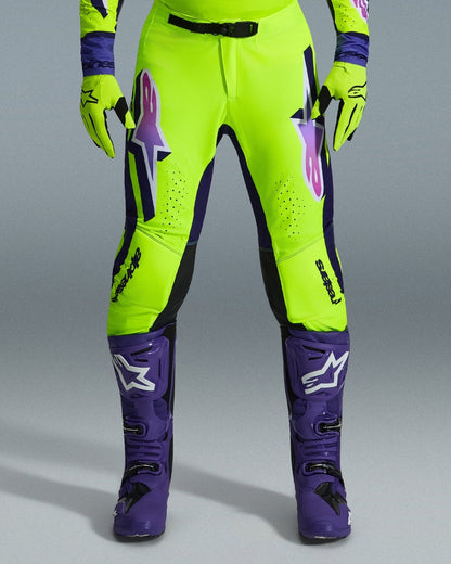 Pantalon Alpinestars Supertech Vista - Jaune soufre/Magenta/Vert foncé