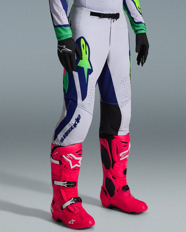 Pantalon Alpinestars Supertech Vista - Gris clair/Jaune fluo/Bleu