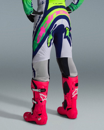 Pantalon Alpinestars Supertech Vista - Gris clair/Jaune fluo/Bleu