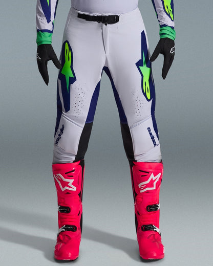 Pantalon Alpinestars Supertech Vista - Gris clair/Jaune fluo/Bleu