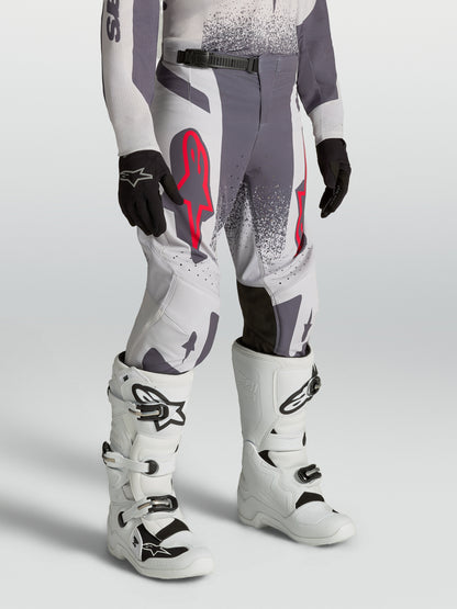 Pantalon enfant Alpinestars Supertech Swan - Lilas Clair/Gris Foncé/Rouge Fluo