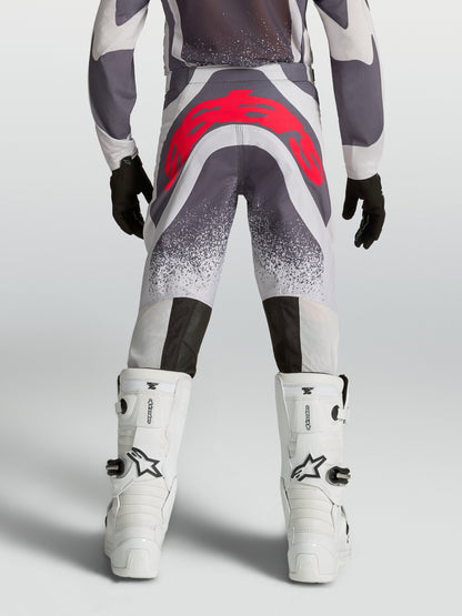 Pantalon enfant Alpinestars Supertech Swan - Lilas Clair/Gris Foncé/Rouge Fluo