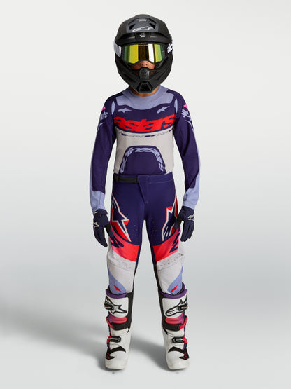 Pantaloni per bambini Alpinestars Supertech Dyna - Viola chiaro/Viola scuro/Rosa fluo
