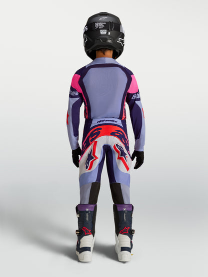 Pantaloni per bambini Alpinestars Supertech Dyna - Viola chiaro/Viola scuro/Rosa fluo
