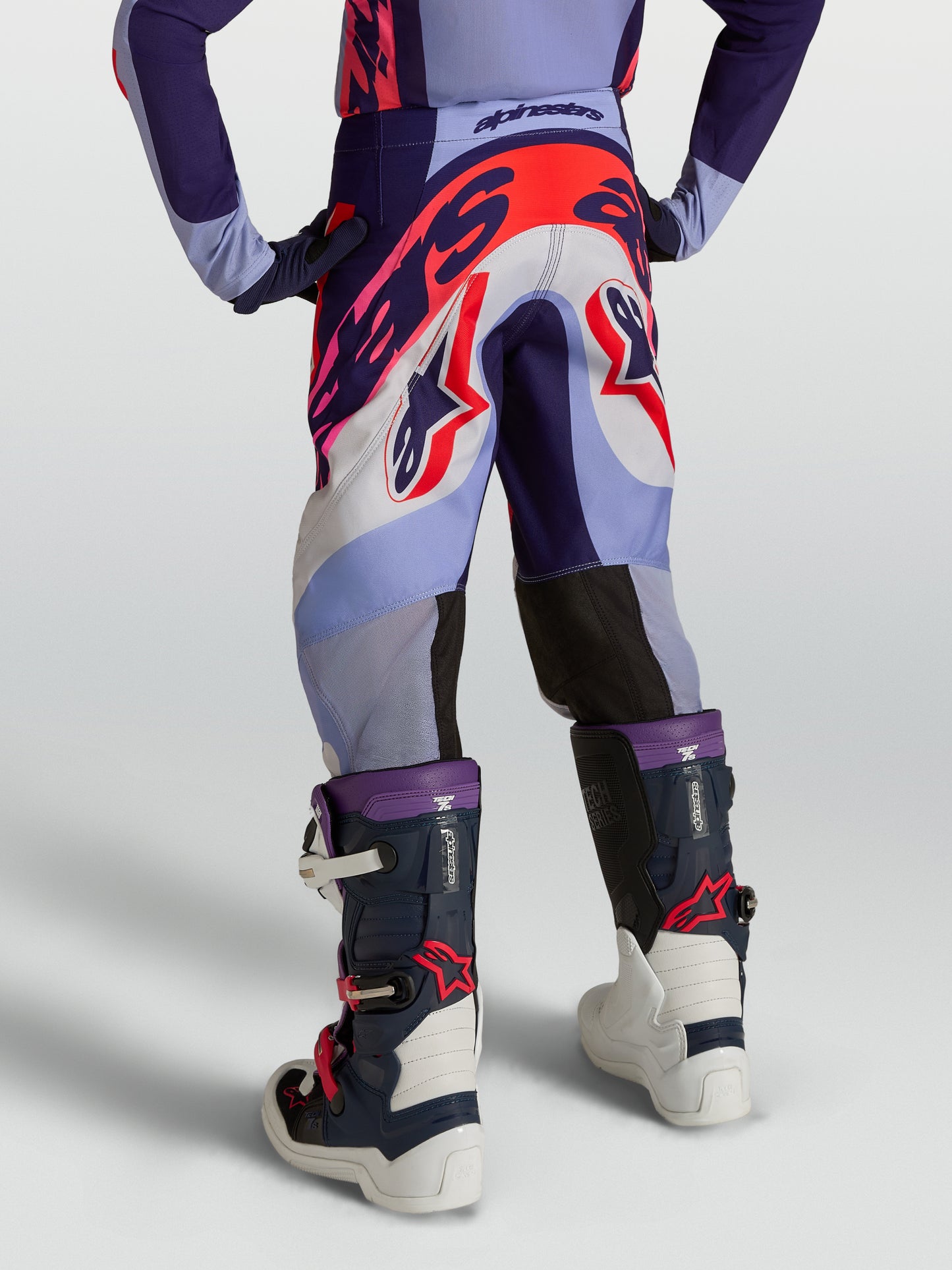 Pantaloni per bambini Alpinestars Supertech Dyna - Viola chiaro/Viola scuro/Rosa fluo