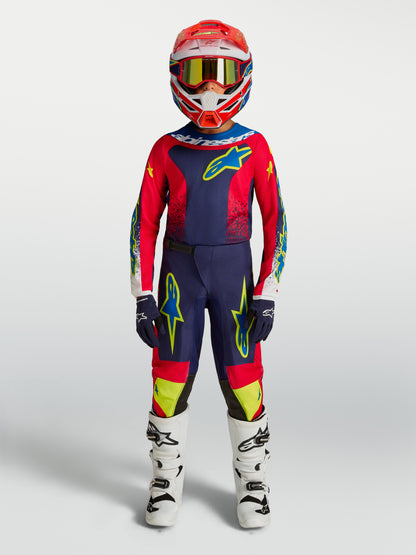 Pantaloni Bambino Alpinestars Fluid Drag - Blu/Blu Navy/Rosso Fuoco/Bianco