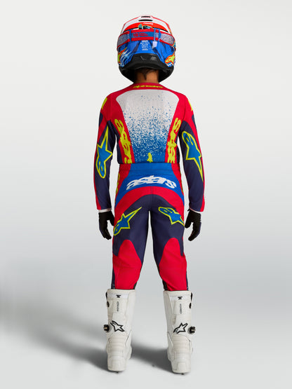 Pantaloni Bambino Alpinestars Fluid Drag - Blu/Blu Navy/Rosso Fuoco/Bianco