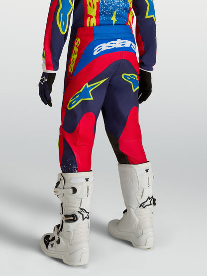 Pantaloni Bambino Alpinestars Fluid Drag - Blu/Blu Navy/Rosso Fuoco/Bianco