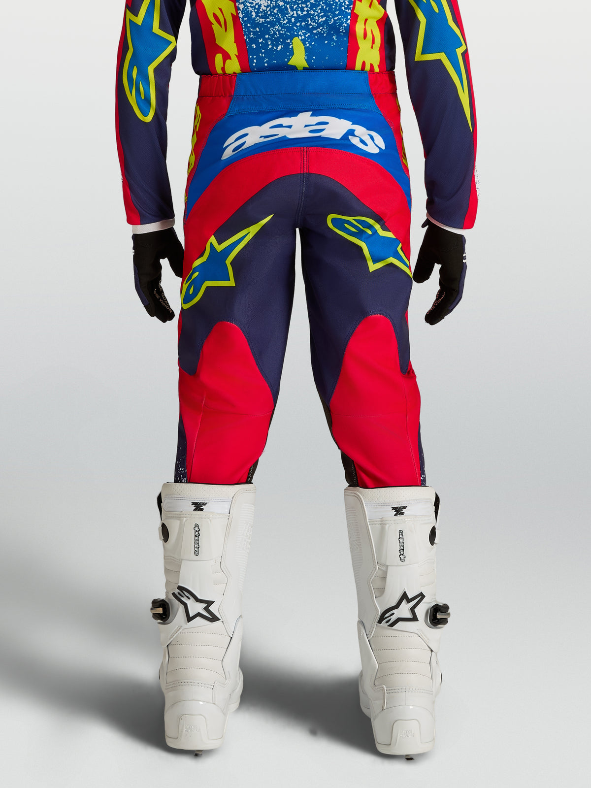 Pantaloni Bambino Alpinestars Fluid Drag - Blu/Blu Navy/Rosso Fuoco/Bianco