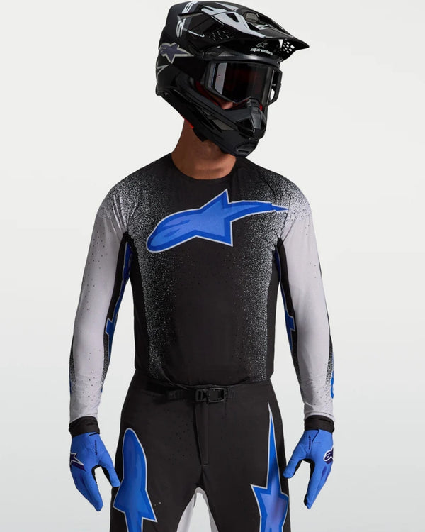 Alpinestars Supertech Hiten AFD Jersey - Schwarz/Helllila/Blithe Blau