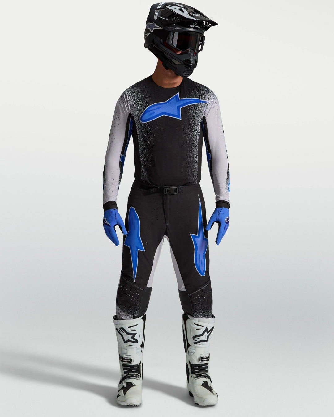 Alpinestars Supertech Hiten AFD Jersey - Schwarz/Helllila/Blithe Blau