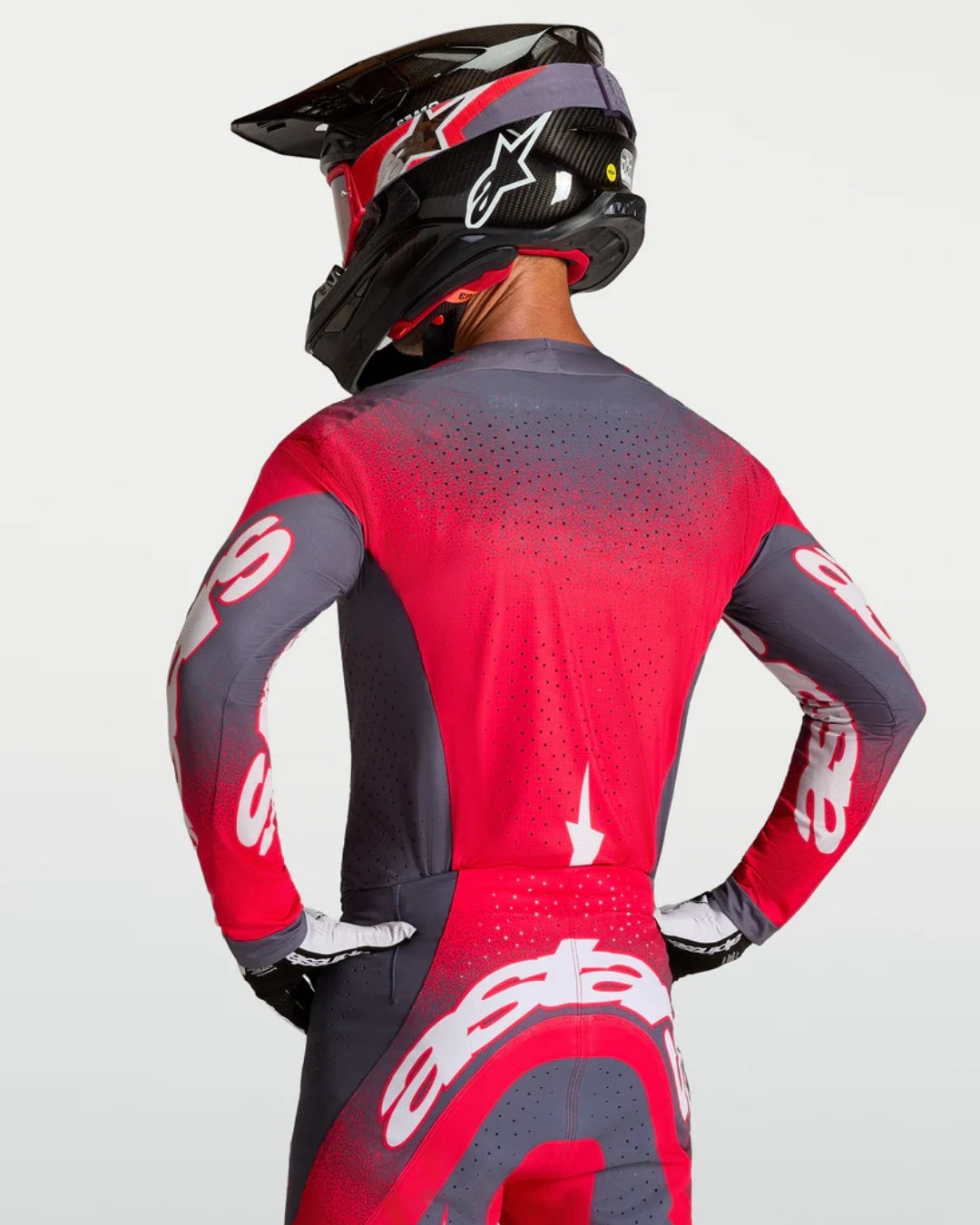 Alpinestars Supertech Hiten AFD Jersey - Graystone/Rot Fluo/Helllila