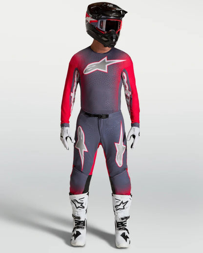 Alpinestars Supertech Hiten AFD Jersey - Graystone/Rot Fluo/Helllila