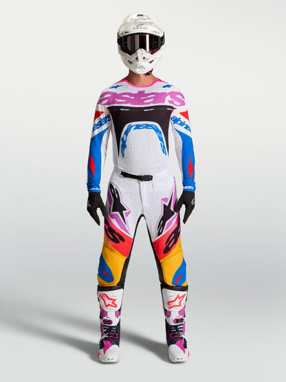 Maillot Alpinestars Supertech Dyna - Blanc/Bleu Blithe/Noir/Violet