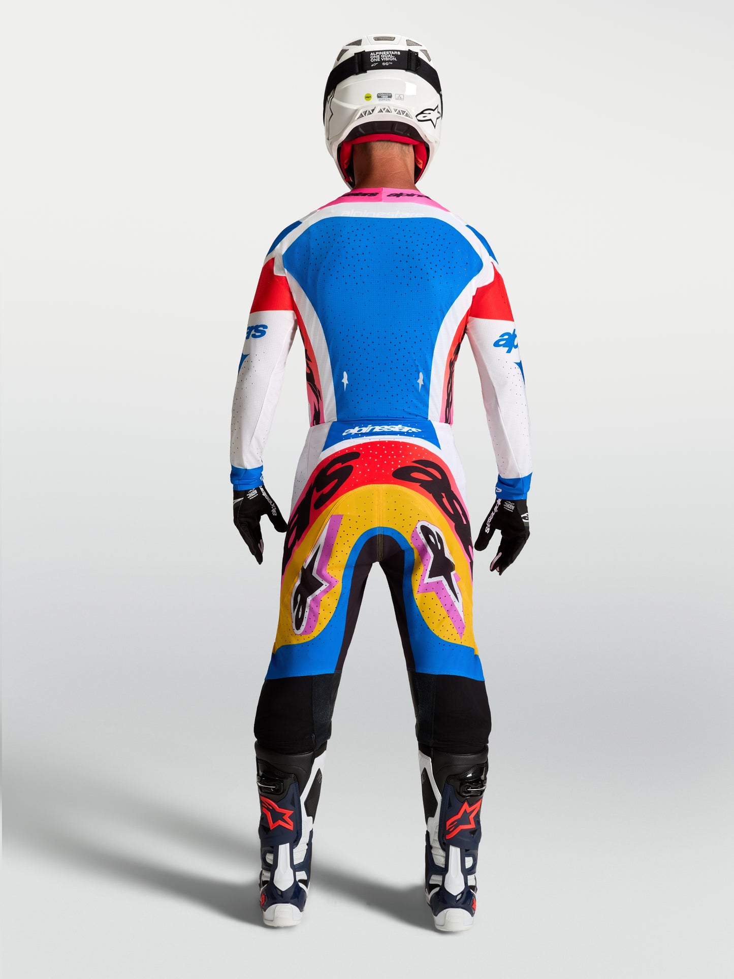 Maillot Alpinestars Supertech Dyna - Blanc/Bleu Blithe/Noir/Violet