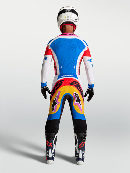 Maillot Alpinestars Supertech Dyna - Blanc/Bleu Blithe/Noir/Violet